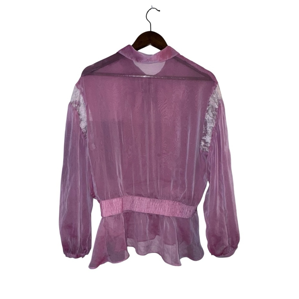 Vintage Y2K Victoria’s Secret gold label Sheer Lace Blouse Whimsigoth Coquette - Picture 5 of 9